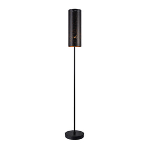 Lámpara de pie 142cm Lámpara de suelo Lámpara de pie Lámpara de metal negro [lux.pro]