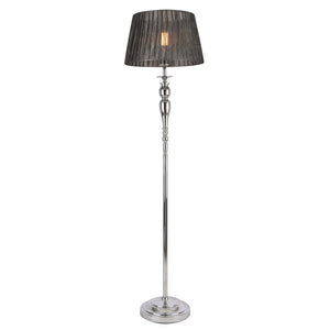 Lámpara de pie Lingen 151 cm E27 60W metal cromo/gris lux.pro - premiumXL