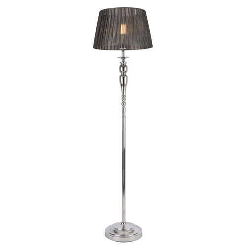 Lámpara de pie Lingen 151 cm E27 60W metal cromo/gris lux.pro - premiumXL