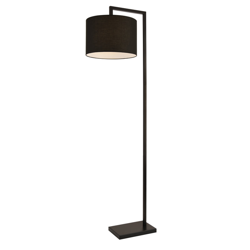 Esquema acotado Lámpara de pie Düsseldorf 161 cm E27 Máx. 60W Negro lux.pro