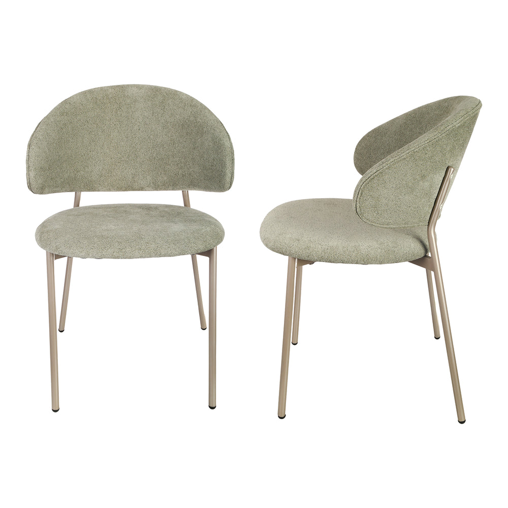 Conjunto de sillas de comedor Lipis textil verde [en.casa]