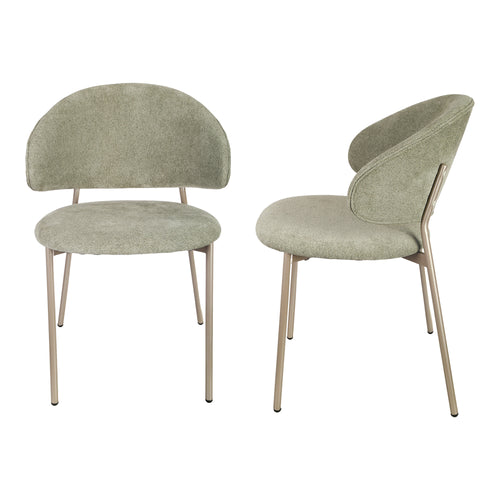 Conjunto de sillas de comedor Lipis textil verde [en.casa]