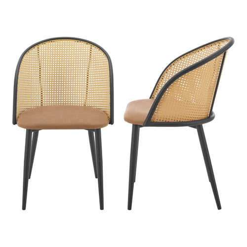 Silla de comedor Gagnef juego de 2 marrón / negro [en.casa] - premiumXL