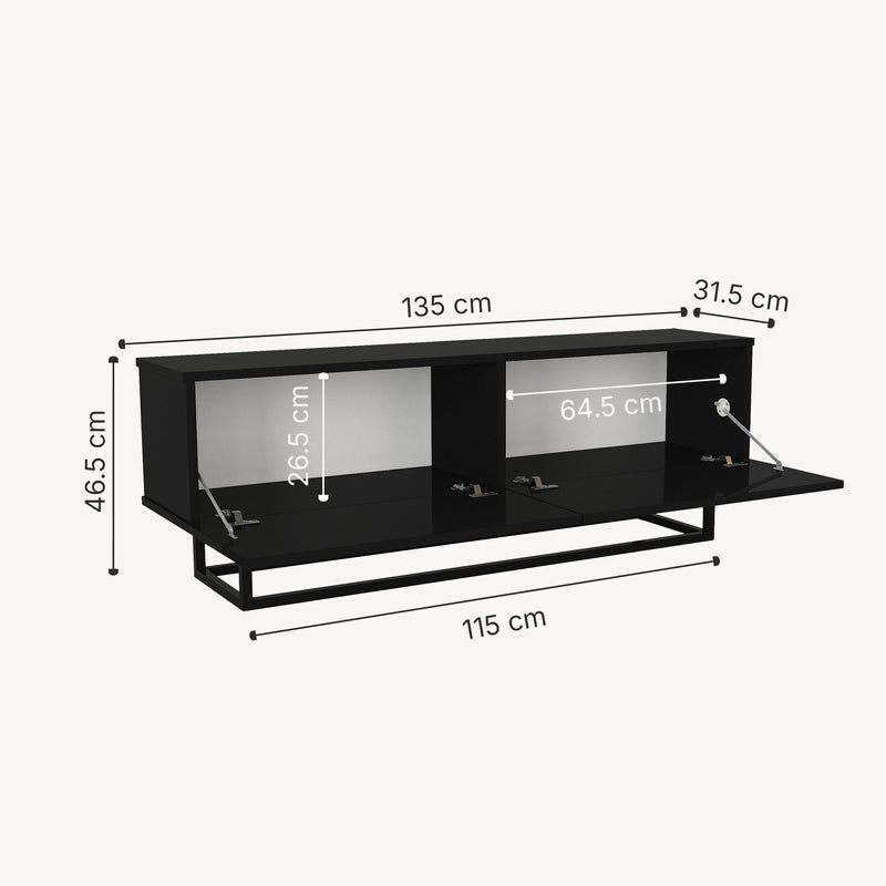 Esquema acotado Mueble bajo para TV Nolven [en.casa]