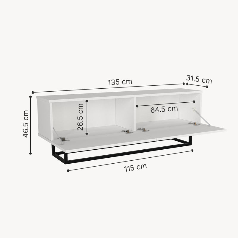 Esquema acotado Mueble bajo para TV Nolven [en.casa]