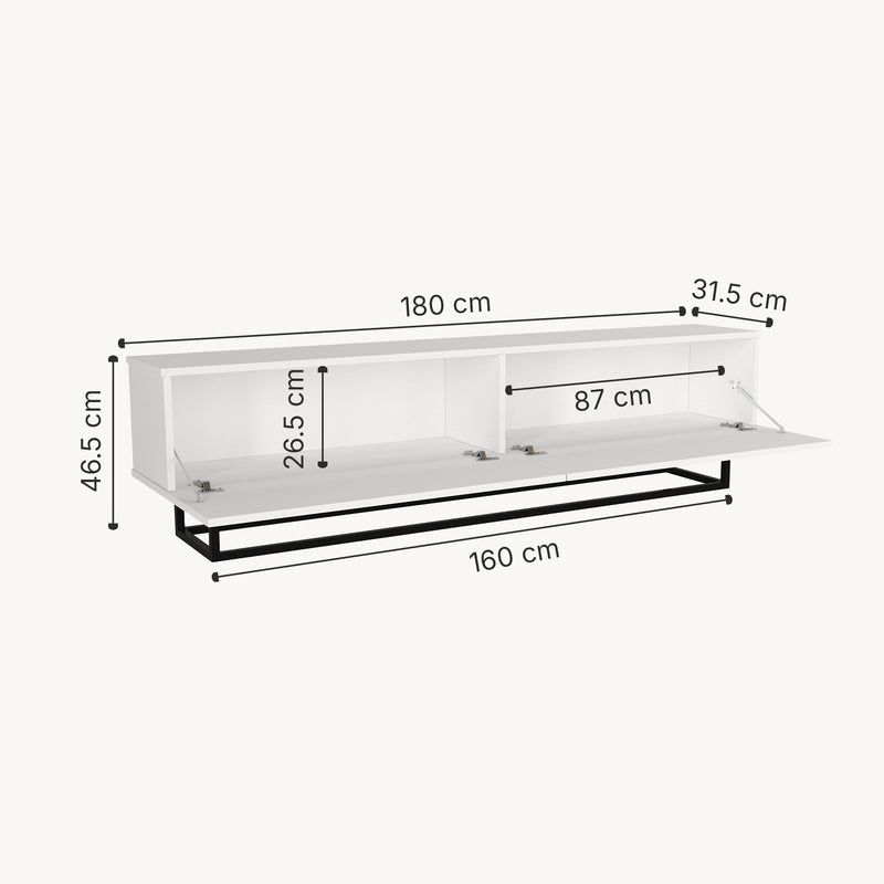 Esquema acotado Mueble bajo para TV Nolven [en.casa]