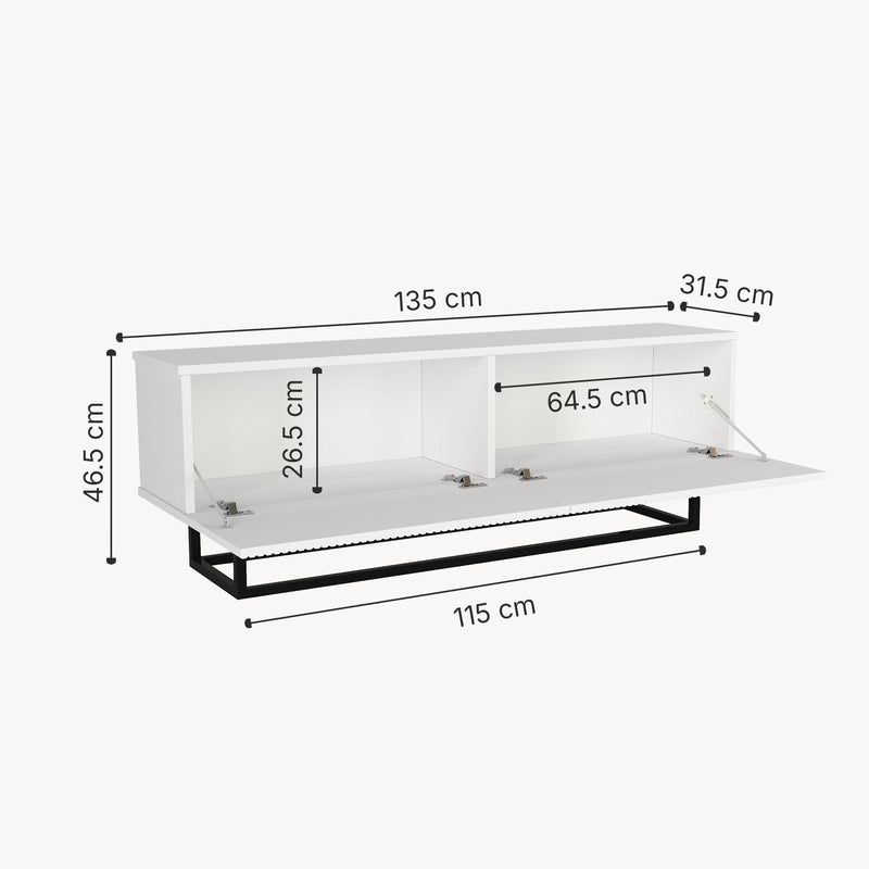 Esquema acotado Mueble bajo para TV Verpsboga [en.casa]