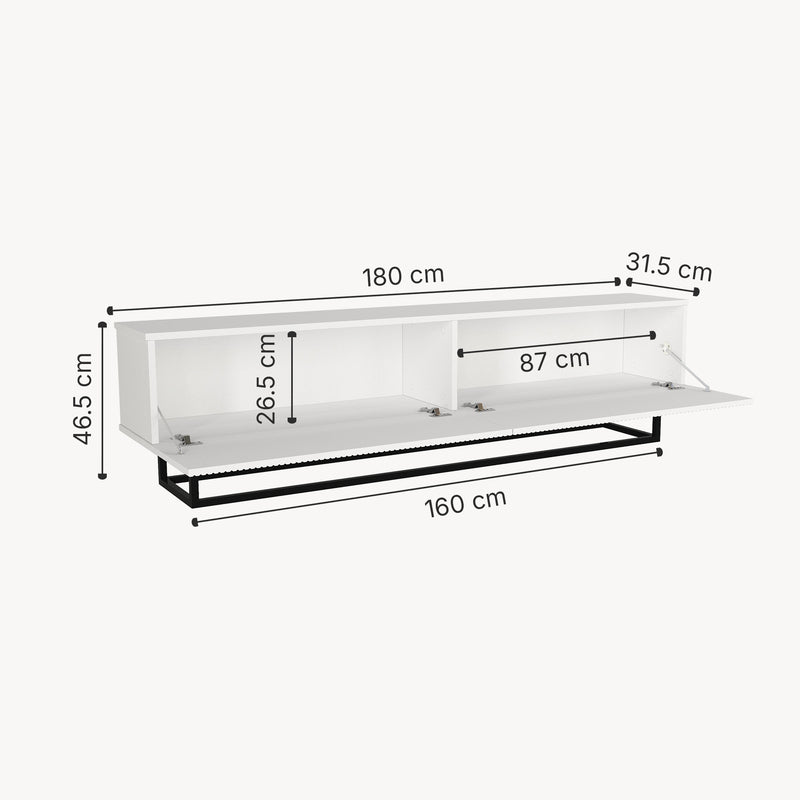 Esquema acotado Mueble bajo para TV Verpsboga [en.casa]