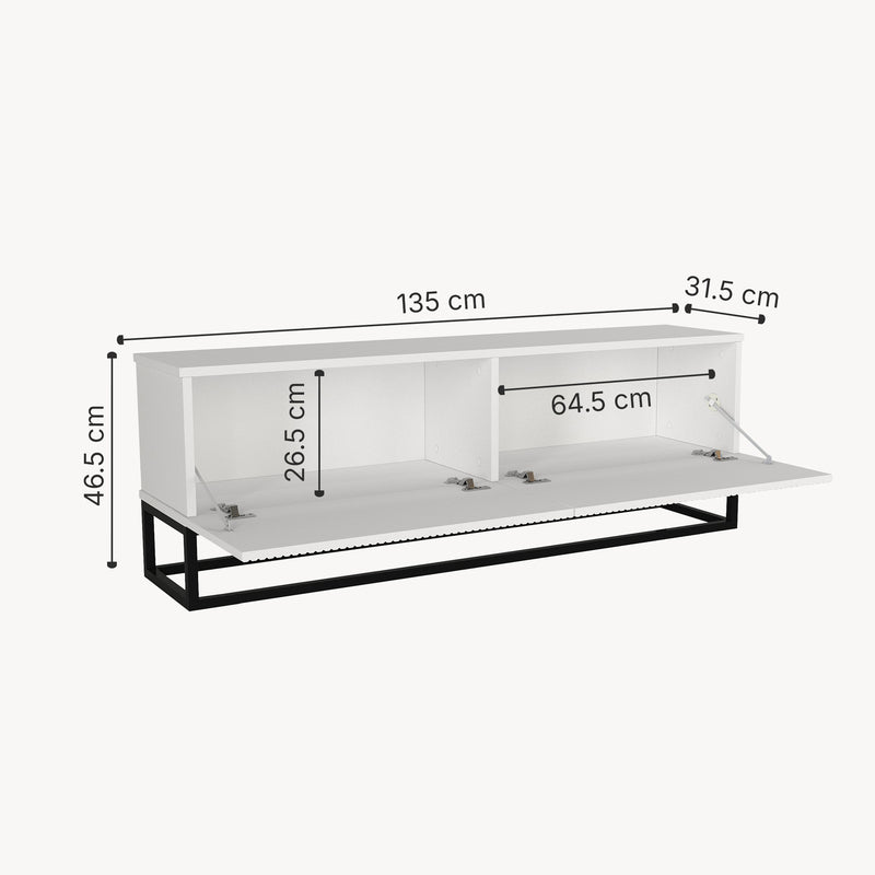 Esquema acotado Mueble bajo para TV Verpsboga [en.casa]