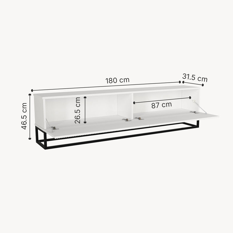 Esquema acotado Mueble bajo para TV Verpsboga [en.casa]