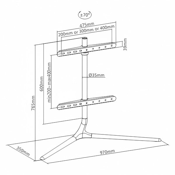 Soporte para TV Ystad 76,5x97x35cm [pro.tec]