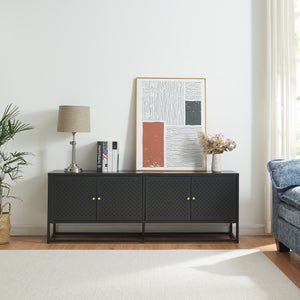 Mueble de TV Janakkala Acero Negro [en.casa]