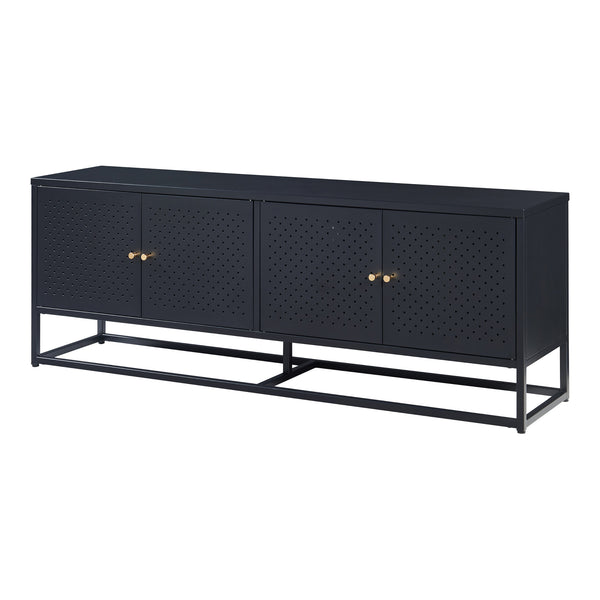 Mueble de TV Janakkala Acero Negro [en.casa]