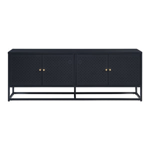 Mueble de TV Janakkala Acero Negro [en.casa]