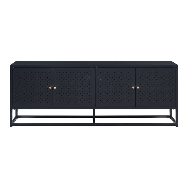 Mueble de TV Janakkala Acero Negro [en.casa]