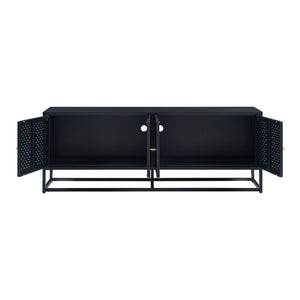 Mueble de TV Janakkala Acero Negro [en.casa]