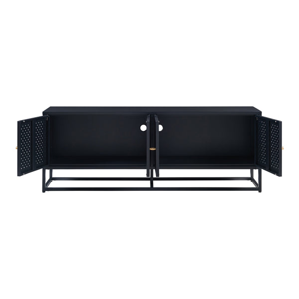 Mueble de TV Janakkala Acero Negro [en.casa]