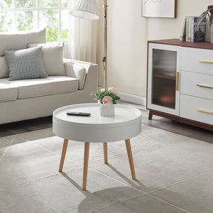 Mesa de centro Bongard blanca Ø60x45 cm [en.casa]
