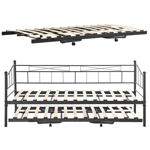 Cama de metal Skutskär con colchón 90x200cm en varios colores en.casa