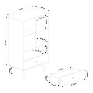 Estantería con cajón Reyljand [en.casa]