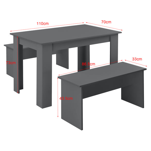 Conjunto de mesa y banco 110x70 cm en varios colores en.casa