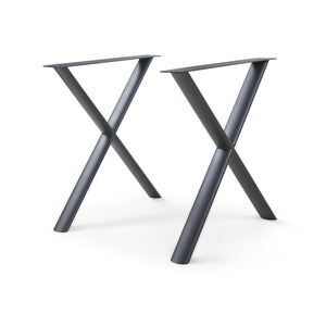 Estructura de mesa Klixjö juego de 2 acero 72x70x10 cm negro [en.casa]