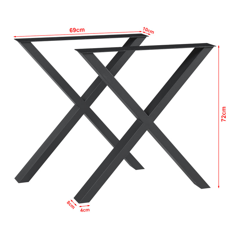 Esquema acotado Juego de 2 estructuras de mesa Greith negro [en.casa]