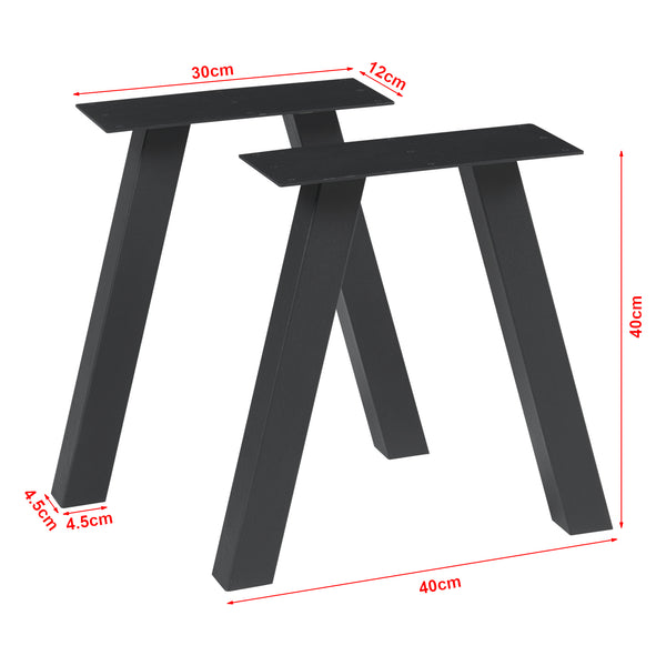 Conjunto de 2 estructuras de mesa Heustreu negro [en.casa]