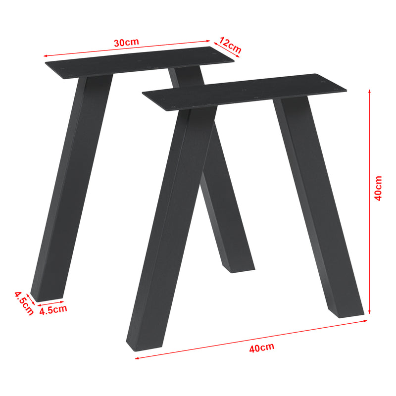 Esquema acotado Conjunto de 2 estructuras de mesa Heustreu negro [en.casa]