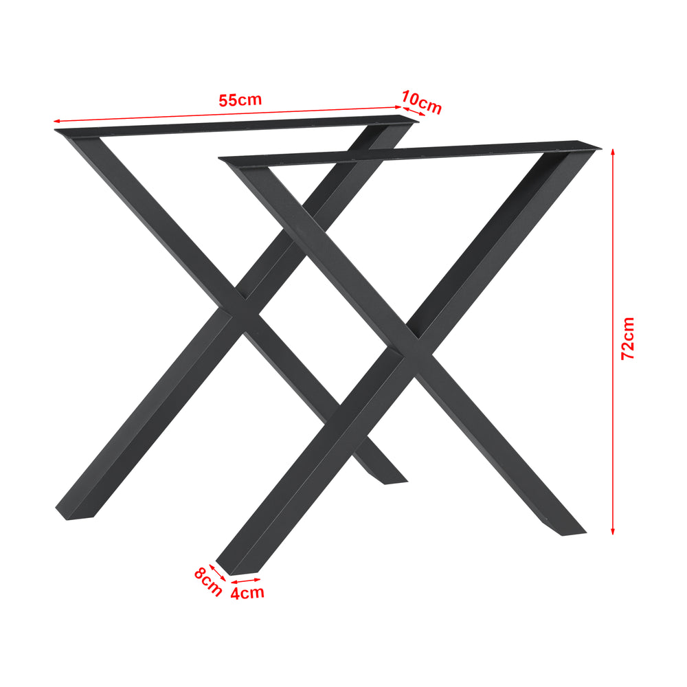 Juego de 2 estructuras de mesa Maribo negro [en.casa]
