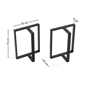 Estructura de mesa Ashby juego de 2 acero [en.casa]
