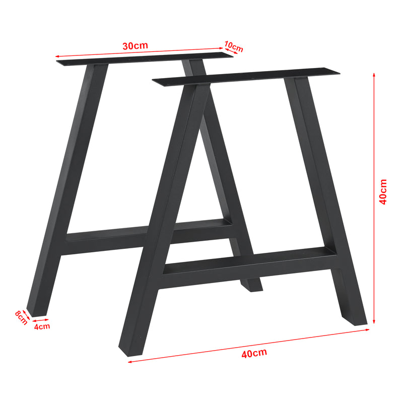 Esquema acotado Juego de 2 estructuras de mesa Eschau acero negro [en.casa]