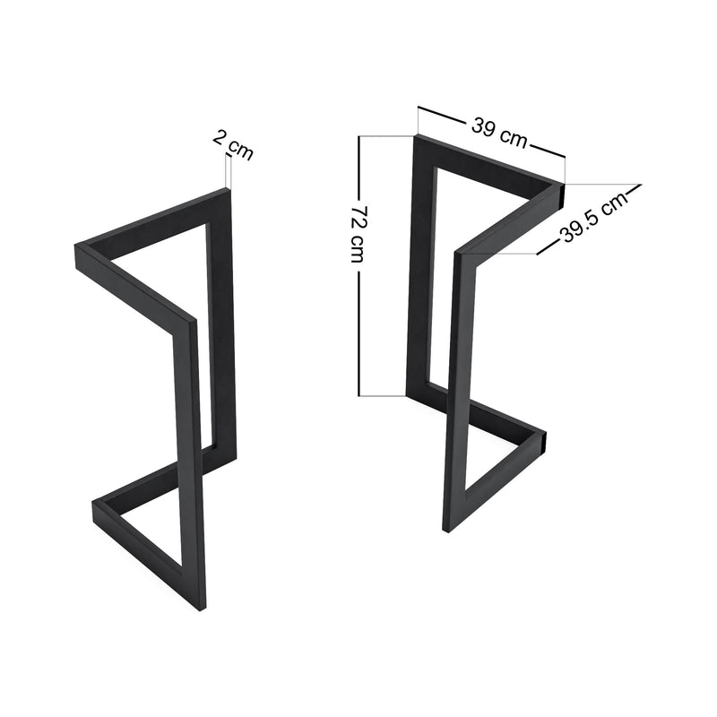 Esquema acotado Estructura de mesa Kaskinen juego de 2 acero [en.casa]