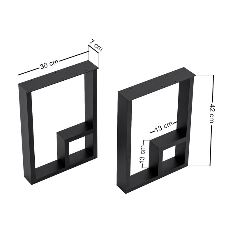 Esquema acotado Estructura de mesa Kauhava juego de 2 acero [en.casa]