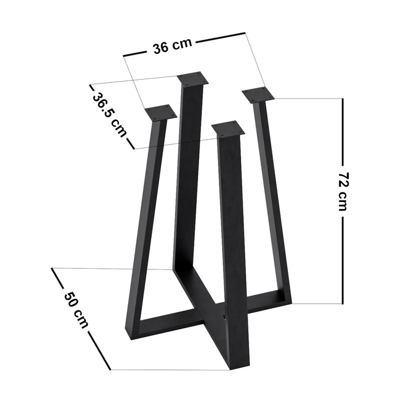 Esquema acotado Estructura de mesa Kemijärvi acero [en.casa]