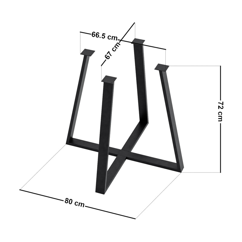 Esquema acotado Estructura de mesa Kemijärvi acero [en.casa]