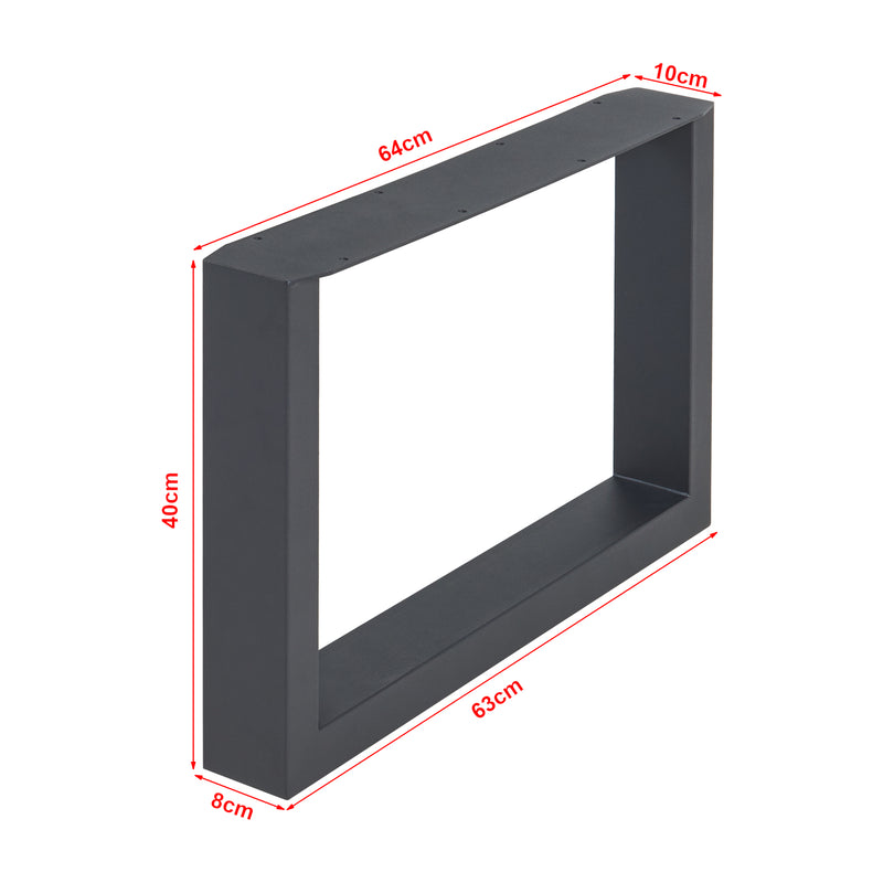 Esquema acotado Juego de 2 estructuras de mesa Makers acero negro [en.casa]