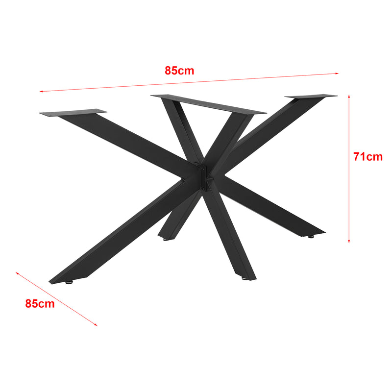 Esquema acotado Estructura de mesa Oberau acero negro en varios tamaños [en.casa]