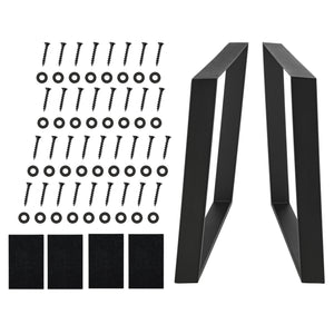 Juego de 2 estructuras de mesa en varios tamaños Acero Negro Mate en.casa