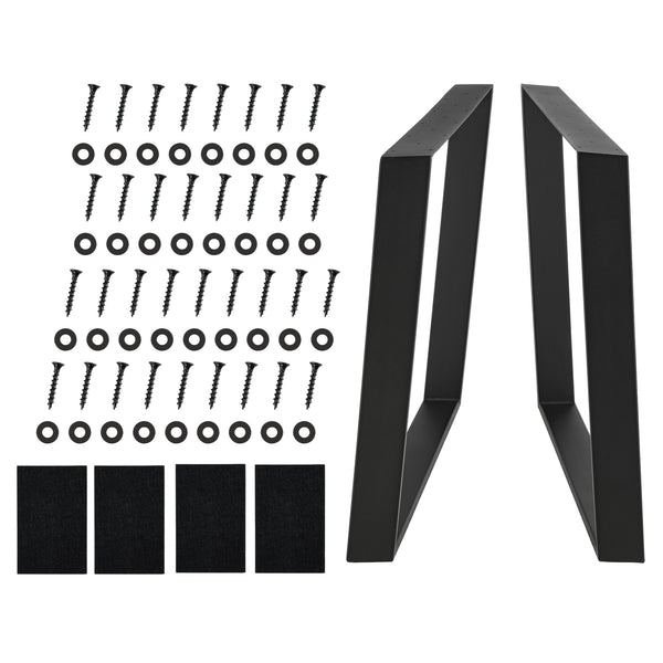 Juego de 2 estructuras de mesa en varios tamaños Acero Negro Mate en.casa