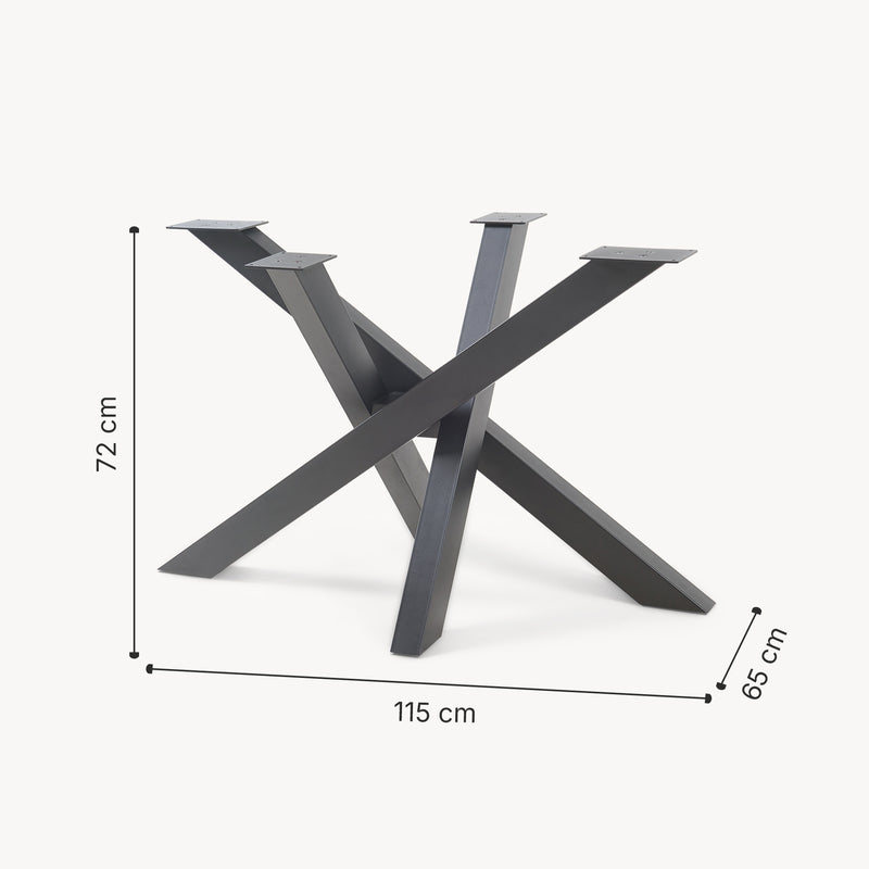 Esquema acotado Estructura de mesa Umala acero negro [en.casa]