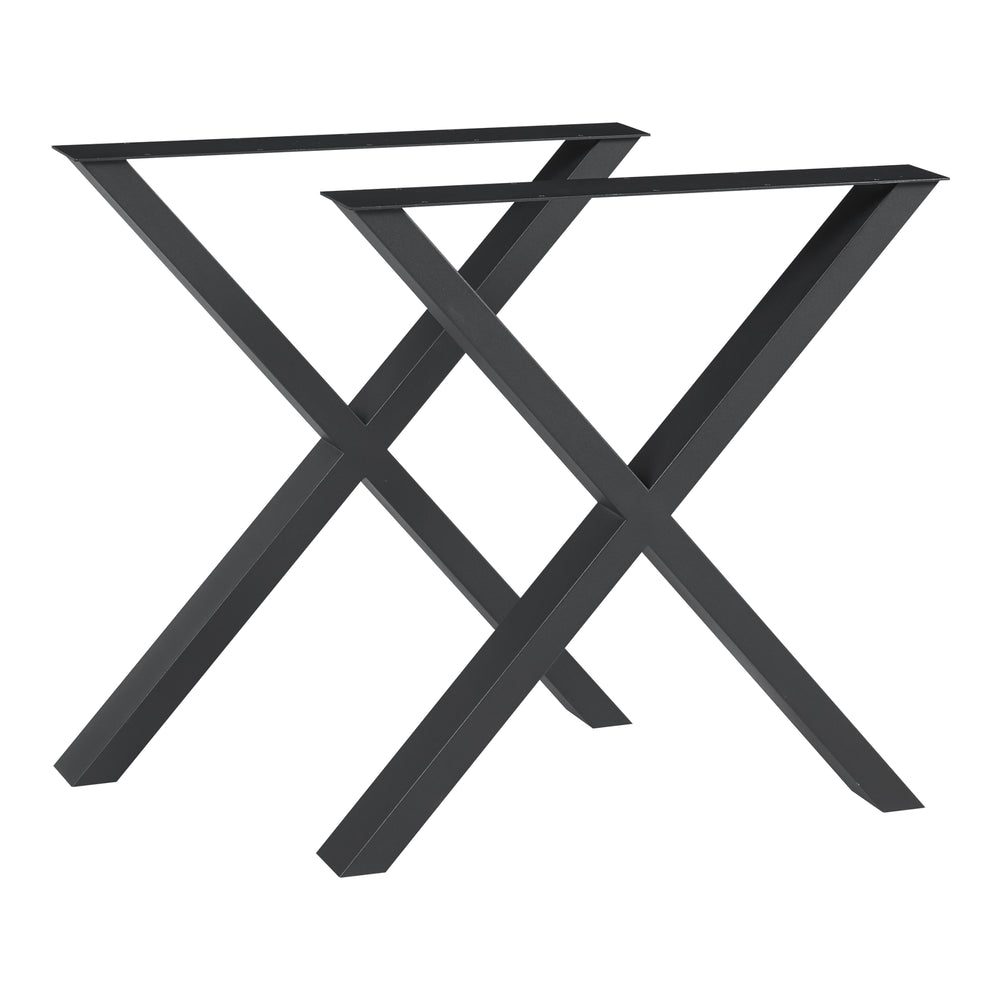 Juego de 2 estructuras de mesa Greith negro [en.casa]