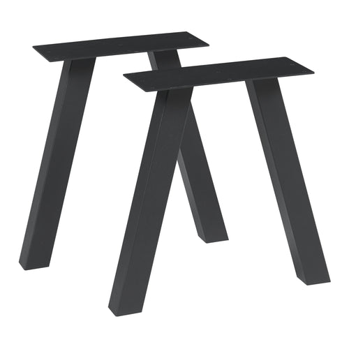 Conjunto de 2 estructuras de mesa Heustreu negro [en.casa]