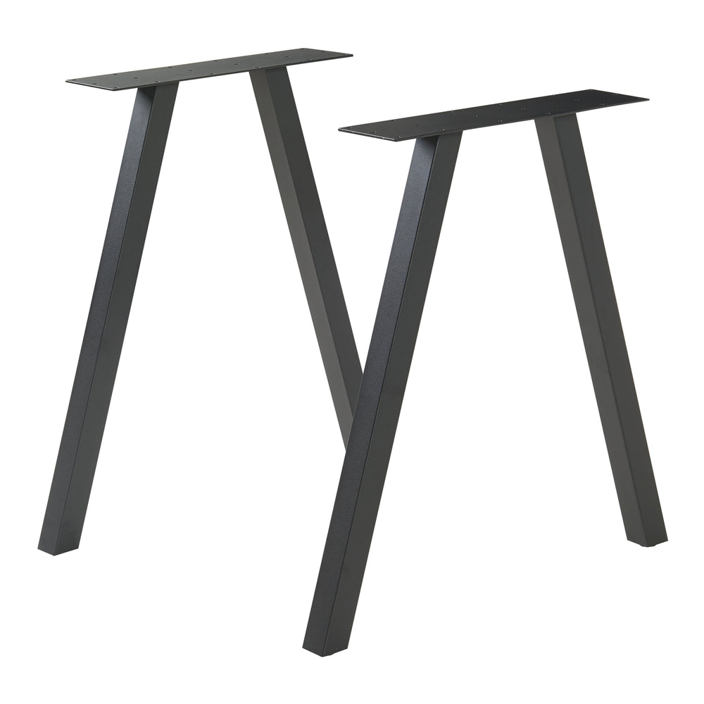 Conjunto de 2 estructuras de mesa Heustreu negro [en.casa]