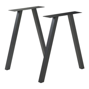 Conjunto de 2 estructuras de mesa Heustreu negro [en.casa]