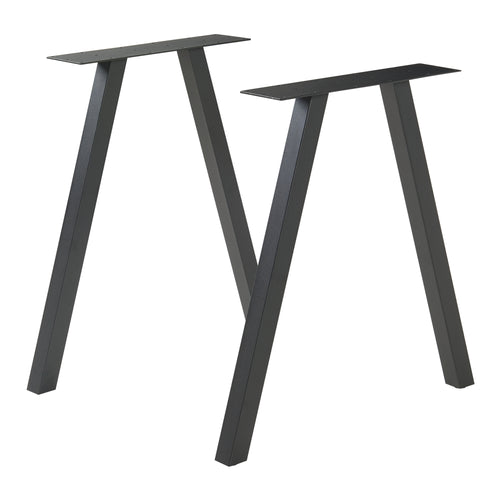 Conjunto de 2 estructuras de mesa Heustreu negro [en.casa]