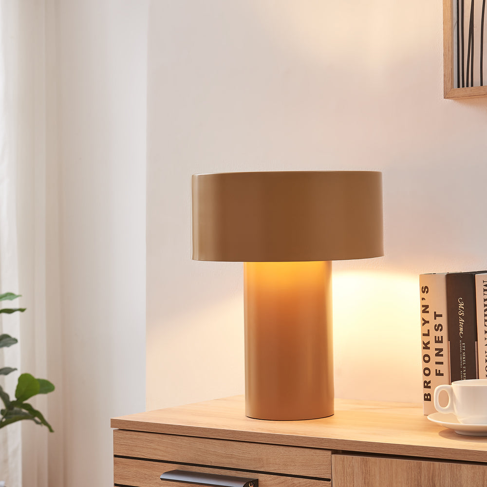 Lámpara de mesa Kömn metal 37x30x30 cm marrón [lux.pro] - premiumXL