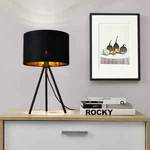 Lámpara de mesa Metz Max 40W con pantalla de tela y pies de metal lux.pro