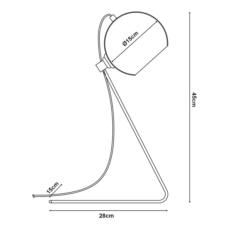 Esquema acotado Lámpara de mesa Oldibro [lux.pro]