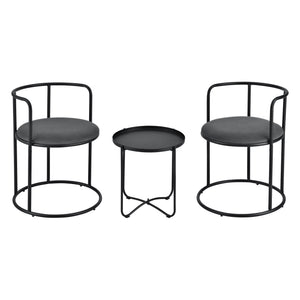 Mesa con 2 sillas Älvkarleby negra en.casa